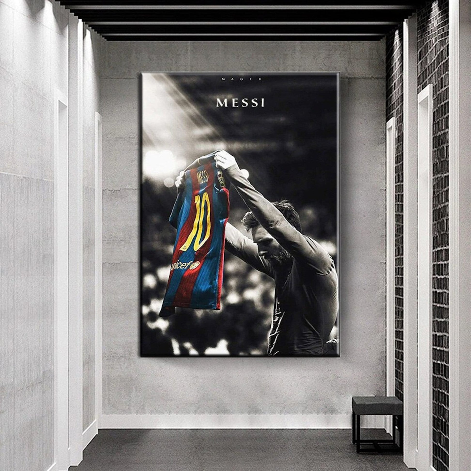 Poster Fußball Lionel Messi Nummer 10 bei Fc Barcelona als Deko Print ohne Rahmen-2