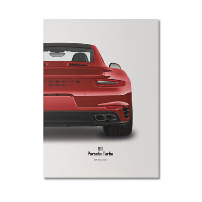 Poster Sportwagen BMW PORSCHE FERRARI Nissan Super Sport Auto I Geschenk für ihn I Wohnzimmmer & Büro I Wand Deko I Print ohne Rahmen-9