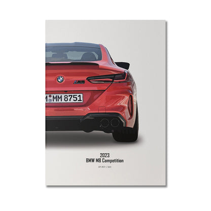 Poster Sportwagen BMW PORSCHE FERRARI Nissan Super Sport Auto I Geschenk für ihn I Wohnzimmmer & Büro I Wand Deko I Print ohne Rahmen-8