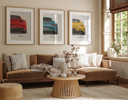 Poster Sportwagen BMW PORSCHE FERRARI Nissan Super Sport Auto I Geschenk für ihn I Wohnzimmmer & Büro I Wand Deko I Print ohne Rahmen-3