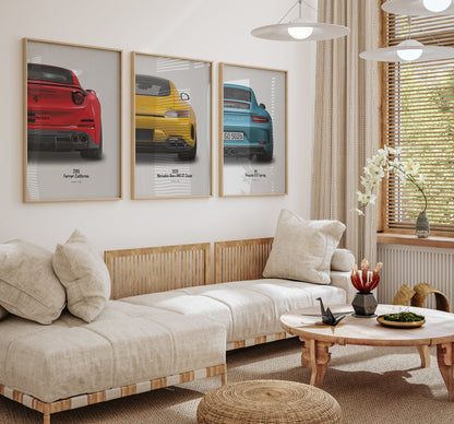 Poster Sportwagen BMW PORSCHE FERRARI Nissan Super Sport Auto I Geschenk für ihn I Wohnzimmmer & Büro I Wand Deko I Print ohne Rahmen-1